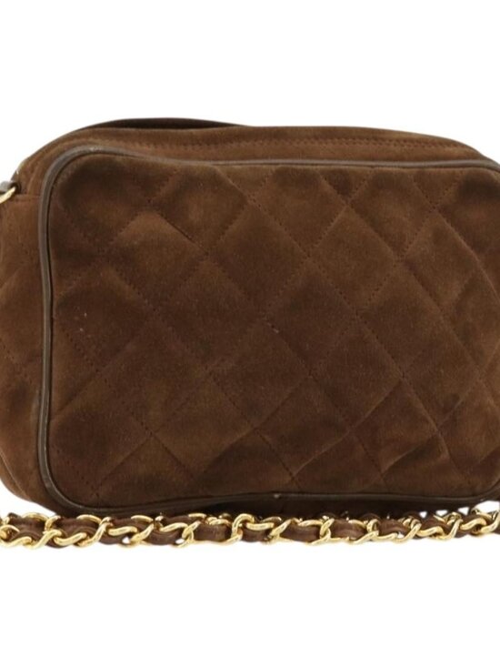 CHANEL Handbags - CHANEL Matelasse Chain Shoulder Bag Suede Brown Gold CC Auth BA12895